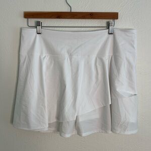 Athleta Ace Mesh Skort White Elastic Waist Tennis Skirt Pickleball Size XL